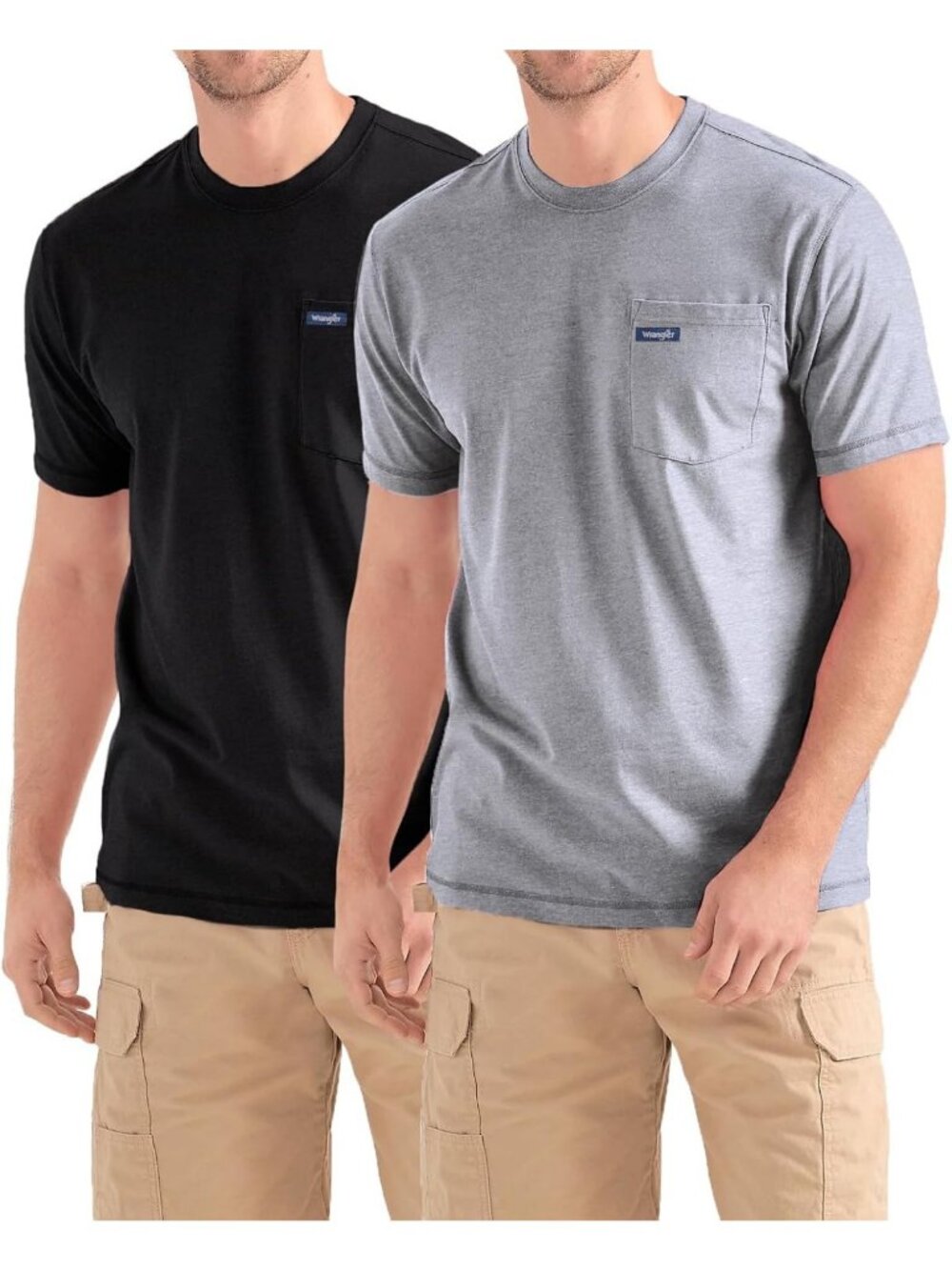 Big & Tall Men's Cotton T-Shirts 2 Pack with Chest Pocket - Casual Comfort Tees